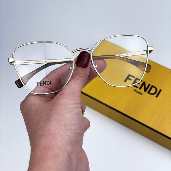 🔥Fendi FE50007U  033  Eyeglasses Light Gold Butterfly Women - Picture 3 of 10